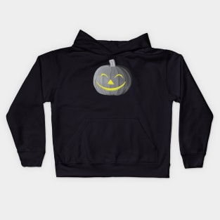 Scary Halloween Pumpkin Black and White Kids Hoodie